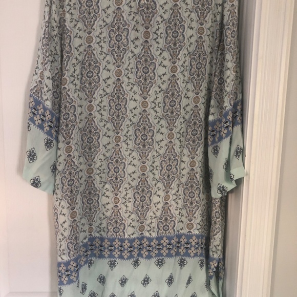 Blue pattern cotton blend dress/top - Picture 2 of 3
